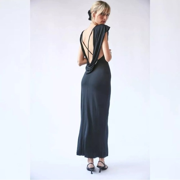 Free People Roxanne Maxi Dress Black Size Large NWT - Picture 1 of 10